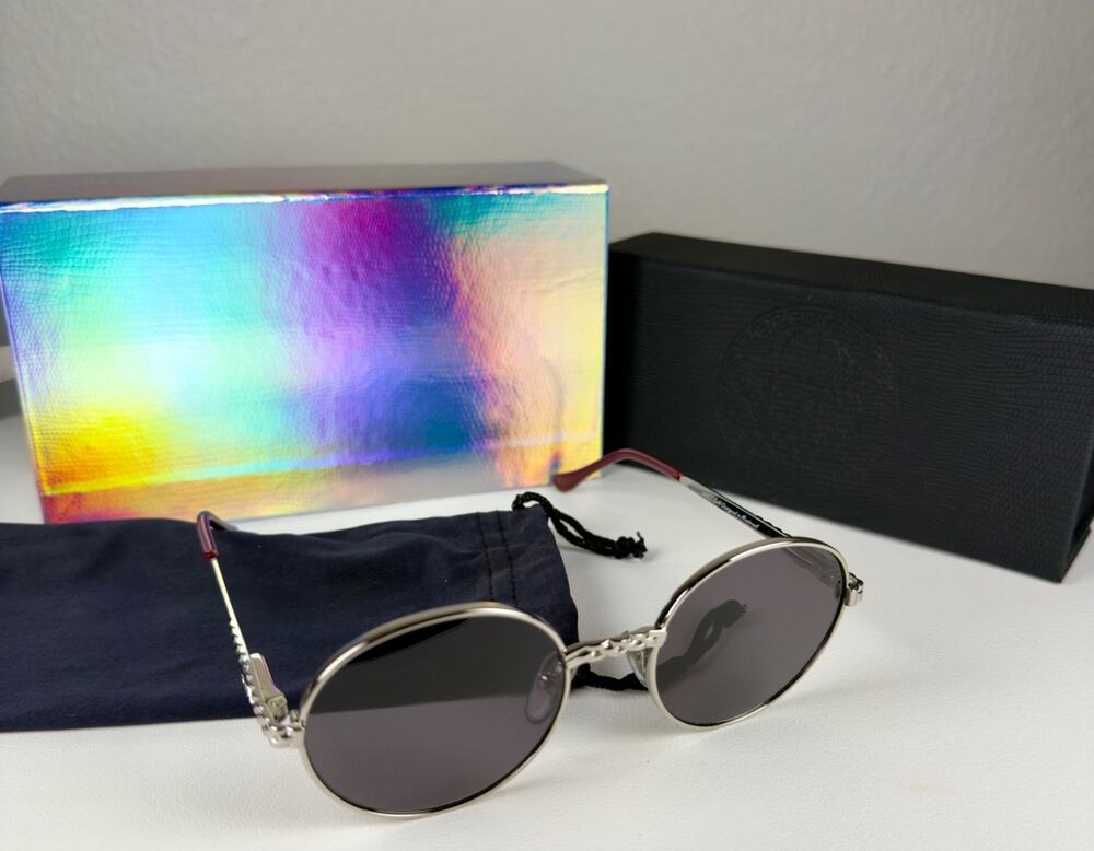 Vintage Frames Company Masterpiece 24KT White Gold Sunglasses Midnight NWOT VF